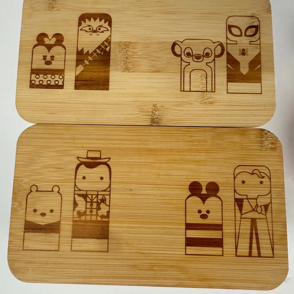 Disney 2 tier Bento Box Bamboo Lid Multi Character lunch storage container 100th